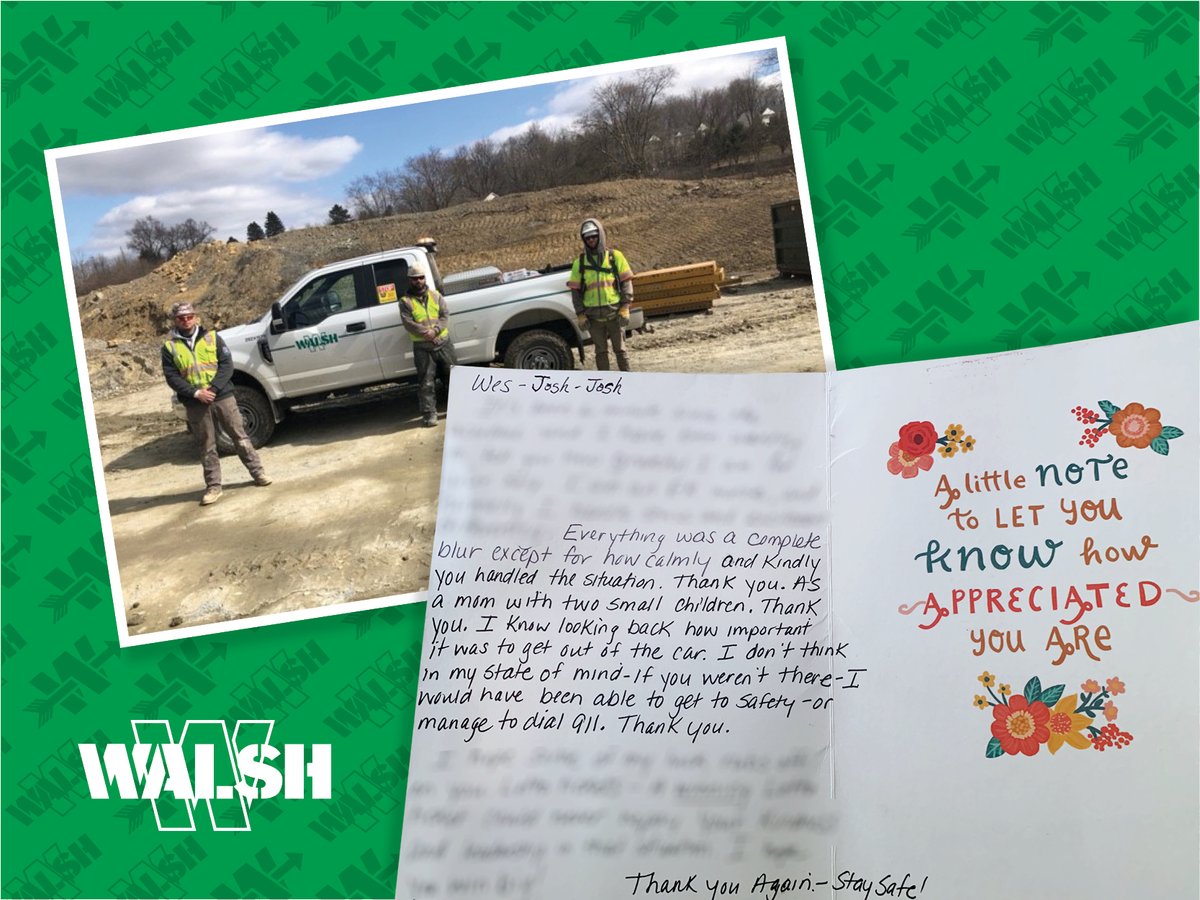 thebiggreenw's tweet photo. Our #ActivelyCaring culture is about helping those around us. At the I-79/Southern Beltway project, Wes, Josh & Josh helped a driver following an accident in the workzone. The driver was very thankful for their efforts... and they were humbled to receive this “Thank You” card. https://t.co/zmHnv6LRnn