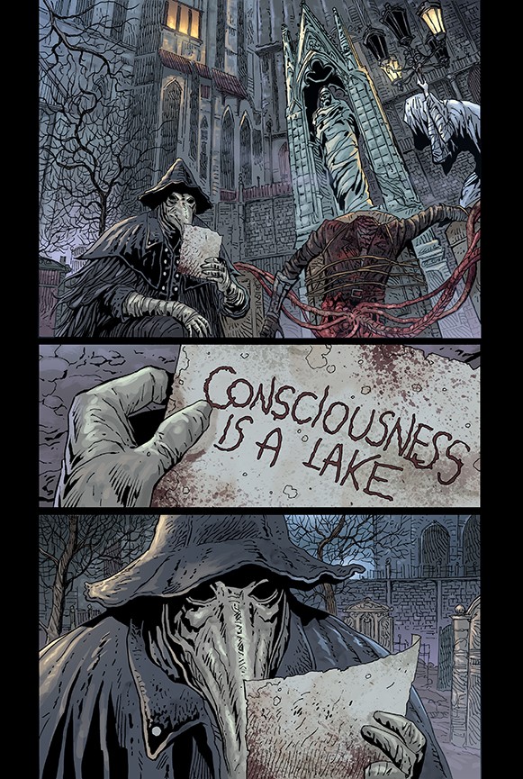 the bloodborne comic got across the same point with almost no words - I'm impressed 