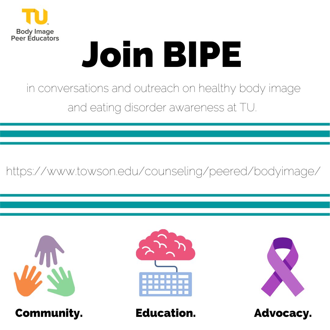 bodyimagetu's tweet photo. BIPE is a group of students supervised by Dr. Megan Lynch. What we do: 1) deliver workshops on eating disorders awareness and body image at TU; 2) plan fun events; and 3) foster community among each other.

All are welcome! Join us! https://t.co/TFFC7ZqlZD