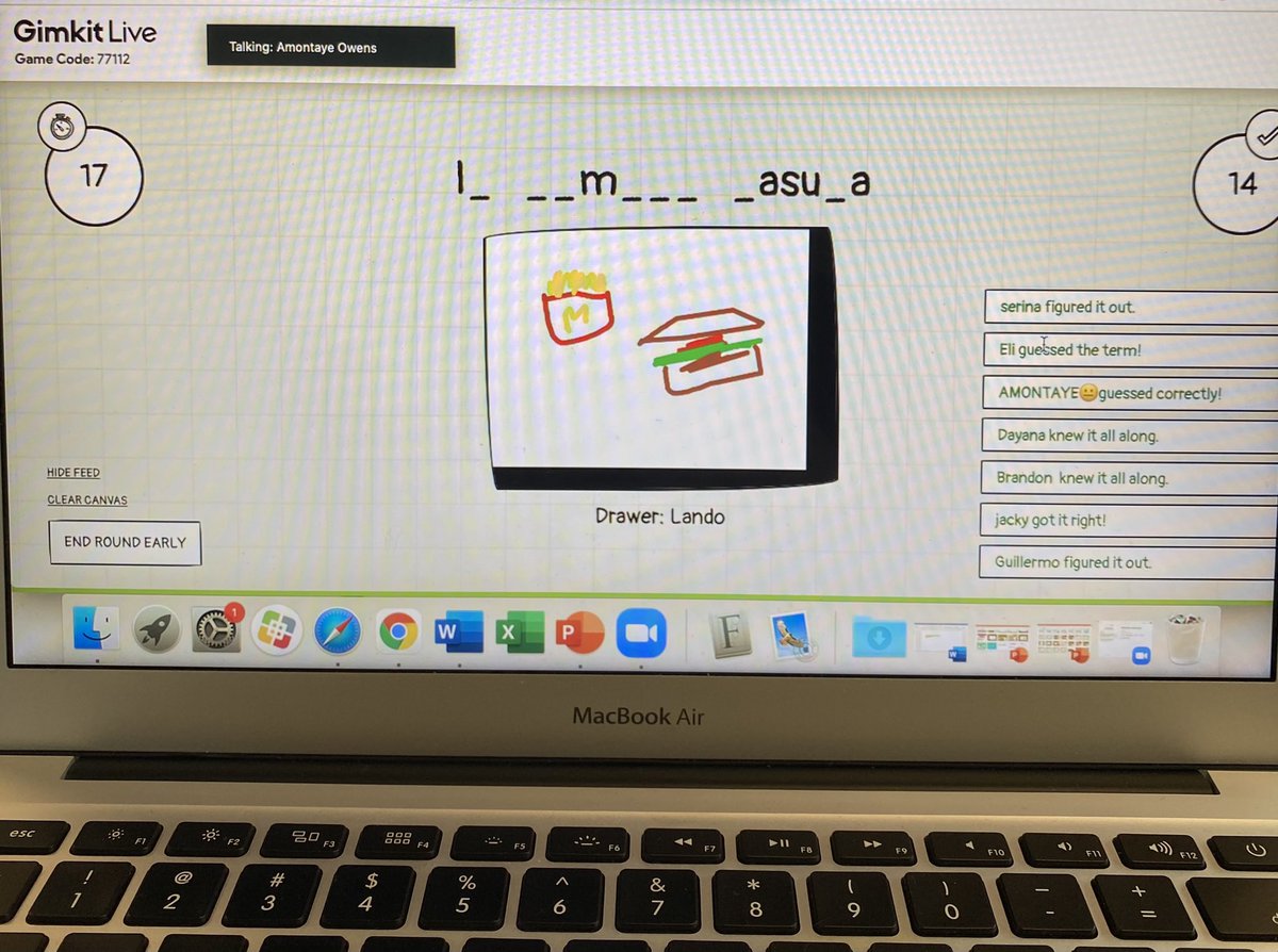 sra_hongell's tweet photo. Played #DrawThat by @gimkit with my level 3s just because we had some extra time. IT. WAS. SO. FUN!! My kids had a blast!! ๐คฉ https://t.co/Wi25jck5wM