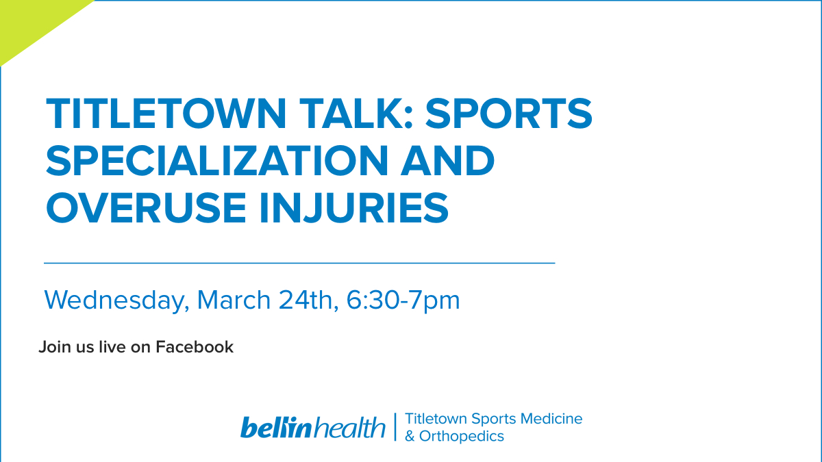emplifyttown's tweet photo. Today is the day! Tune in LIVE on Facebook at 6:30pm to join us for our Titletown Talk on Overuse Injuries and Sports Specialization. #OveruseInjuries #SportsMedicine #BellinTitletown #TitletownTalk https://t.co/fKqYqVyeNf