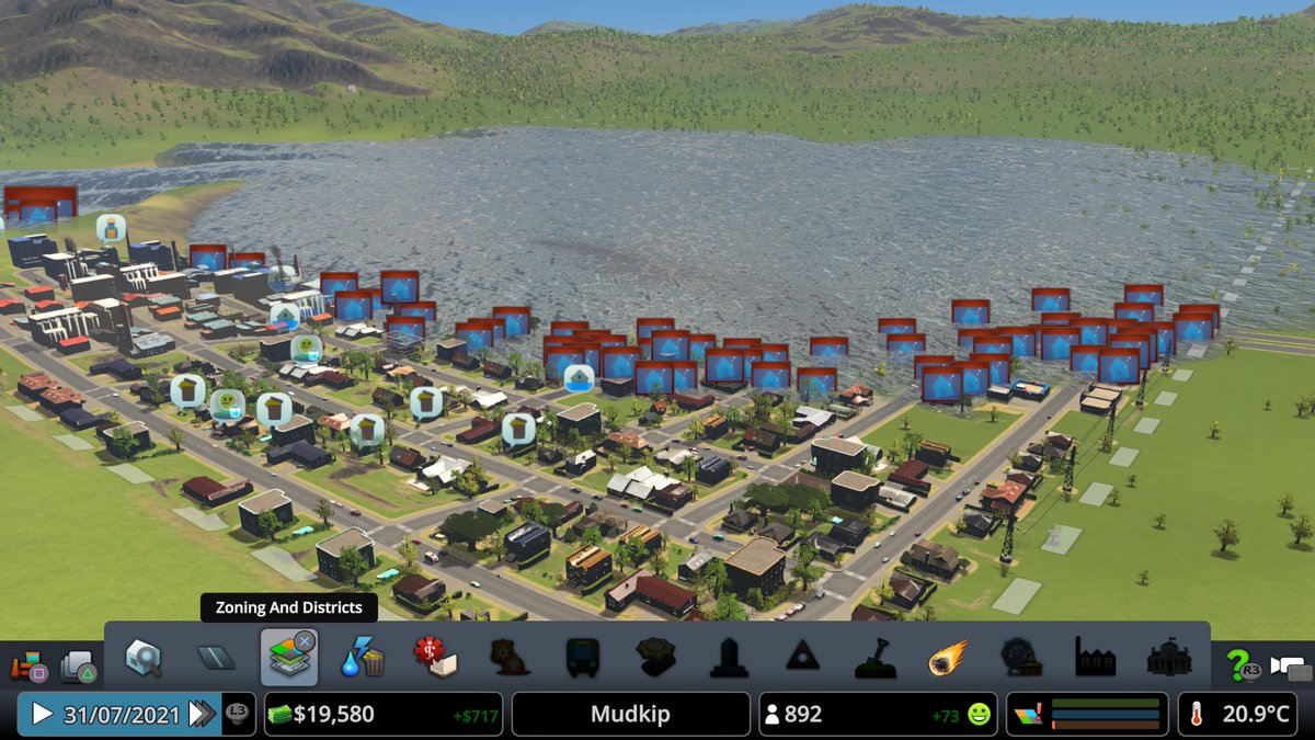Blinto1's tweet photo. Goddam floodland scenario does me every time. Simple in theory.  

#CitiesSkylines #PS5 https://t.co/8o9gPHLfFP