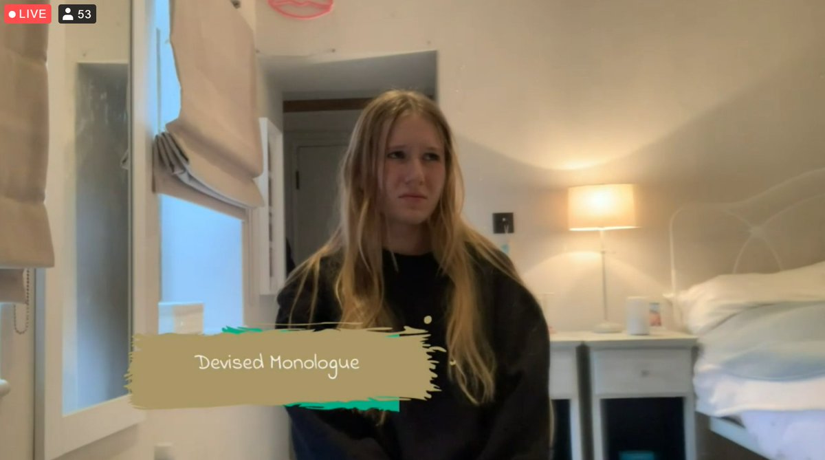 DHTedworth's tweet photo. Angelina is our final UV performer with her own Devised monologue also @DowneHouseDrama https://t.co/2AHnJS2u8e