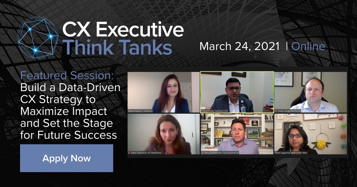 CoriniumGlobal's tweet photo. We are in the closing session of CX Executive Think Tanks, Build a Data-Drive CX Strategy to Maximize Impact and Set the Stage for Future Success. Register now to access on-demand content, https://t.co/tEr2HJyzzS #CXThinkTanks #CX #HX #Networking #VirtualEvent #Customerexperience https://t.co/Rzwad27EzC