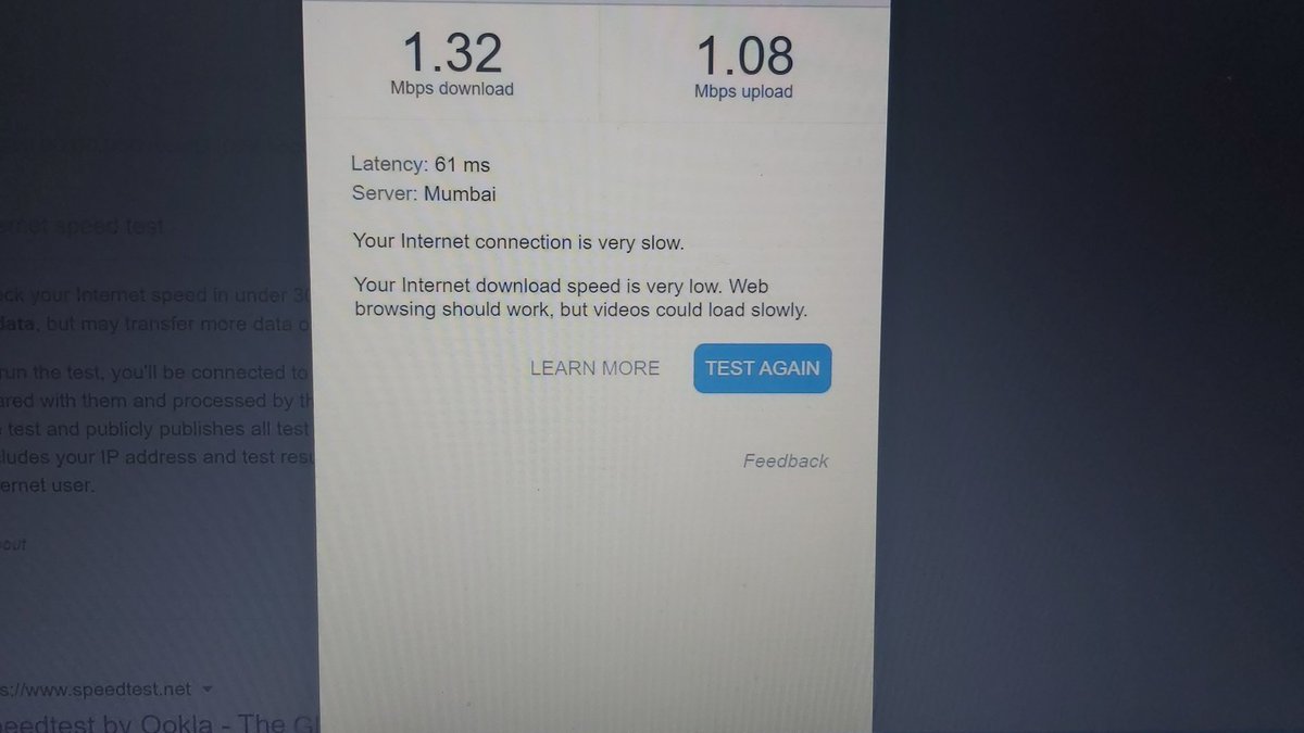 AIwarkar's tweet photo. @JioCare  can you please explain this internet speed to me ??? When you are promising us the internet speed of above 20 mbps for jiofi..I hope @TRAI would look into this..are all the promises you guys do during advertisements are fake??? https://t.co/ToHSwxfGjP