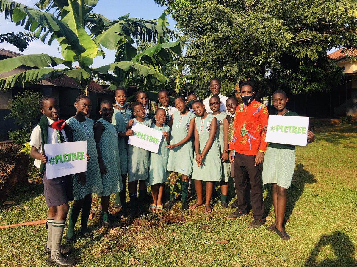 G4CAGreenMaster's tweet photo. The #PLETree in schools started today. The tree is a gift we give to every outgoing class to mark their end of primary level. These are some of the ways we make sure children value the trees. #ClimateAction #COP26 https://t.co/8zt5cuhwlj