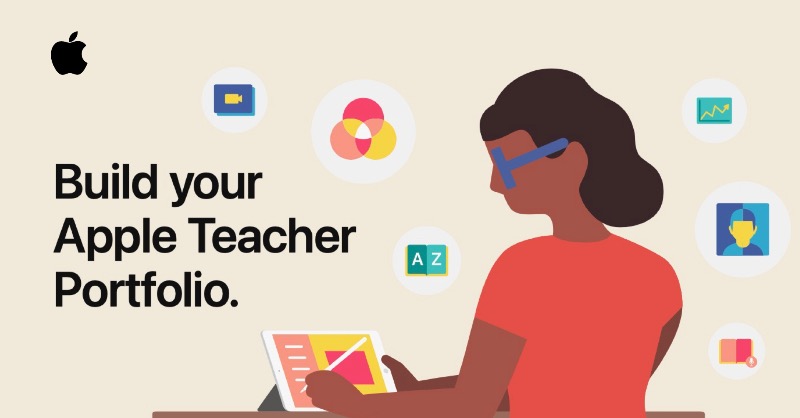 AppleEDU's tweet photo. We’re thrilled to launch #AppleTeacher Portfolio 🚀 to help you take your lessons to the next level. Explore idea starters and downloadable templates in the Apple Teacher Learning Center and then build your own collection of creative lesson ideas.