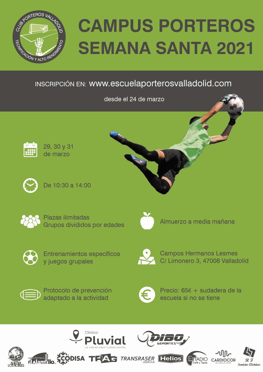 EscPorterosVLL's tweet photo. ABIERTO EL PLAZO DE INSCRIPCIÓN AL #CampusSemanaSanta

Inscripciones a través de la web: https://t.co/zNRsyuugzQ

¡OS ESPERAMOS! ⚽⚽⚽ https://t.co/PNyBvsW7RG