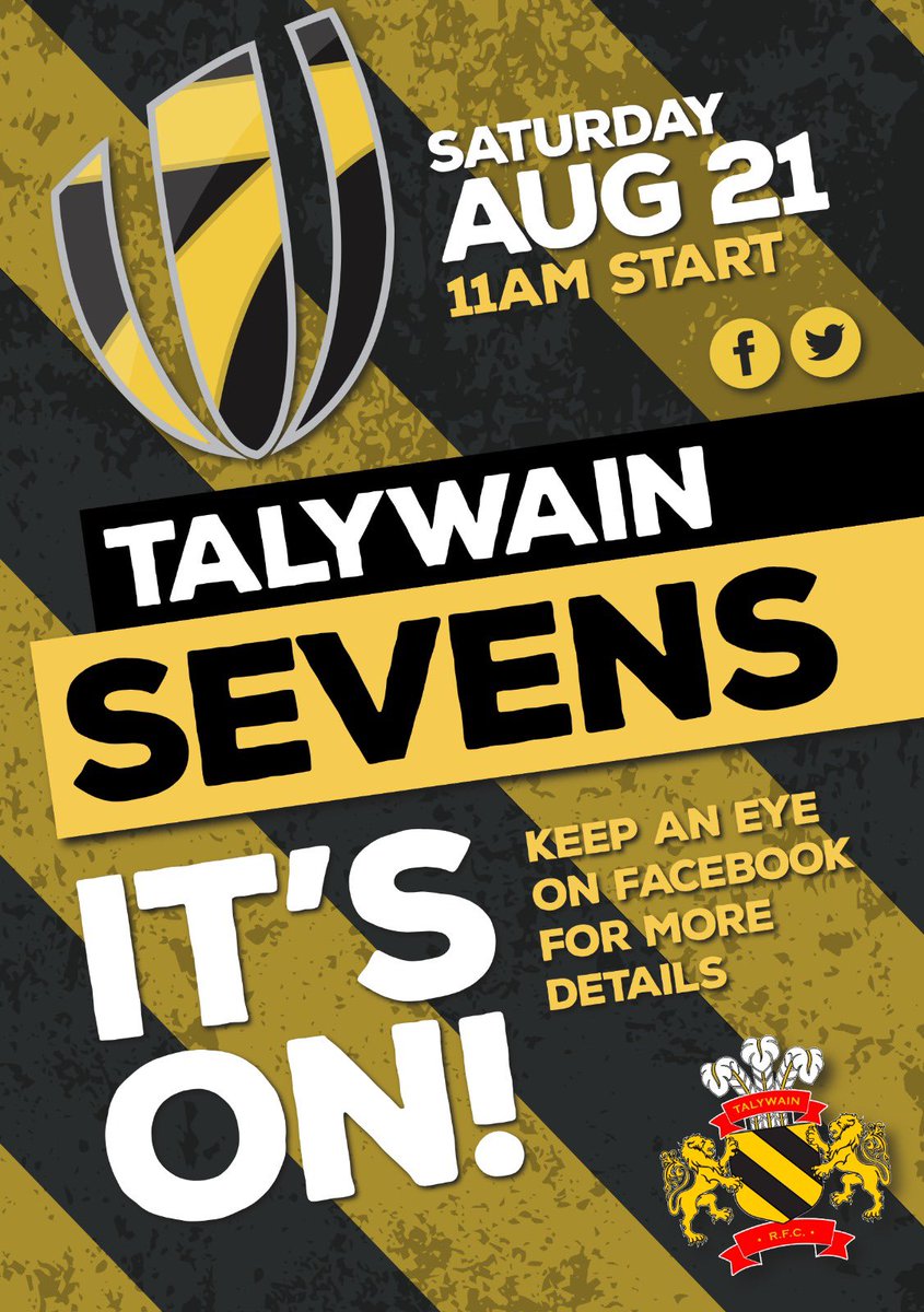Talywain_RFC's tweet photo. Talywain 7’s is on!! Any teams wishing to enter please DM us. More details to follow 🖤💛 https://t.co/lU3jw3Tr6w