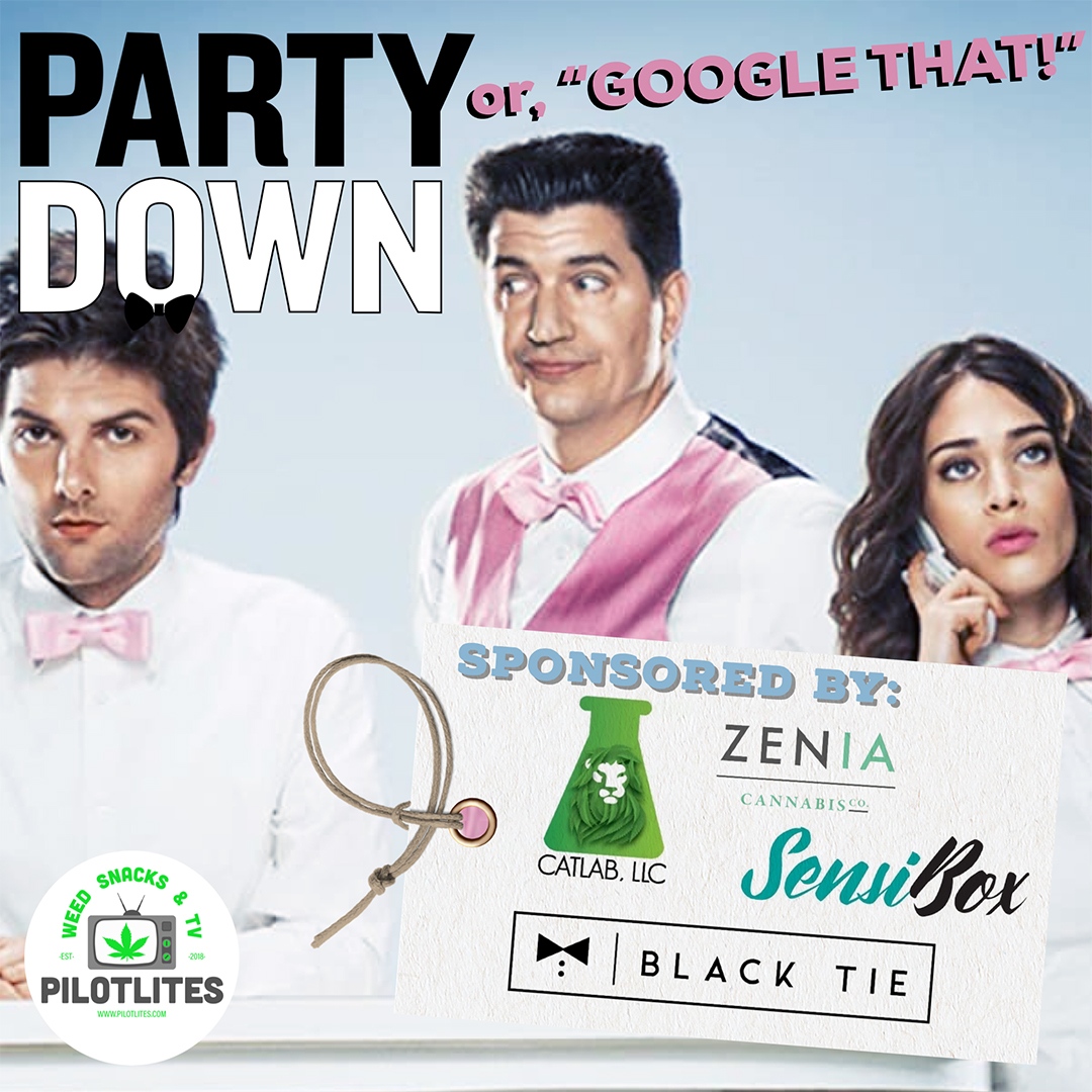 pilotlites's tweet photo. Make sure your seat backs and tray tables are in their upright &amp; locked position because we are #flyinghigh watching #PartyDown &amp; munching some yummy edibles from Zenia Cannabis Co!
.
Available on your fave #podcast apps now!
.
#maine #weed #snacks #TV #ladypodsquad #stonergals https://t.co/n6P5XLmwk8