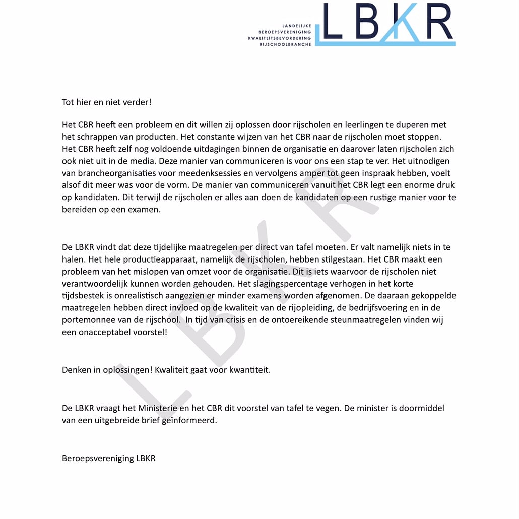 Vanmiddag naar de pers gegaan
<a href="/MinIenW/">Ministerie van Infrastructuur en Waterstaat</a> <a href="/cbr/">CBR</a> <a href="/BOVAGRijscholen/">BOVAGRijscholen</a>  <a href="/vrbRijschool/">Rijschoolbelang</a> @op1npo <a href="/ADnl/">AD.nl</a> <a href="/telegraaf/">De Telegraaf</a>