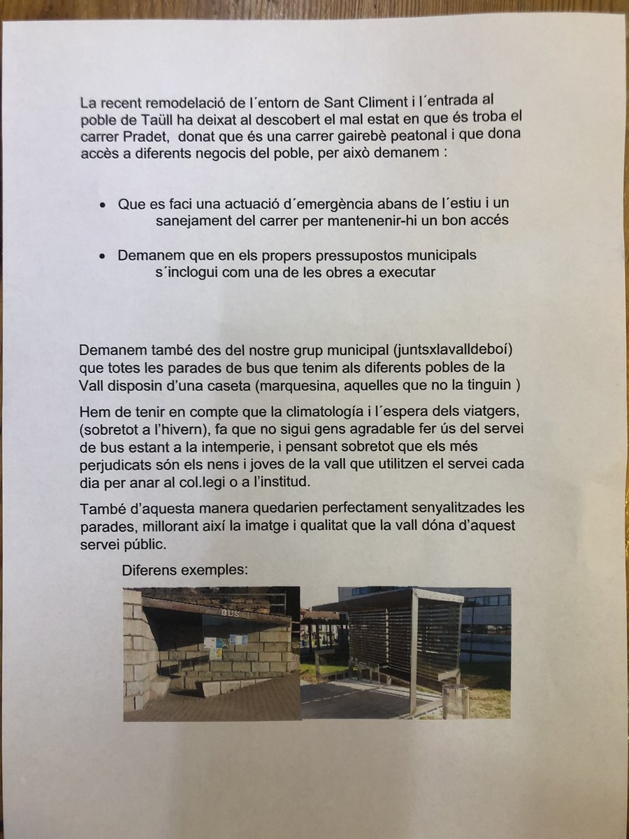 jlfarrero's tweet photo. Propostes, preguntes i debat al #ple de l Ajuntament de la #valldeboi del grup municipal de #juntsxlavalldeboi per la millora de la #Vall #constructius https://t.co/cZegX7f8b3