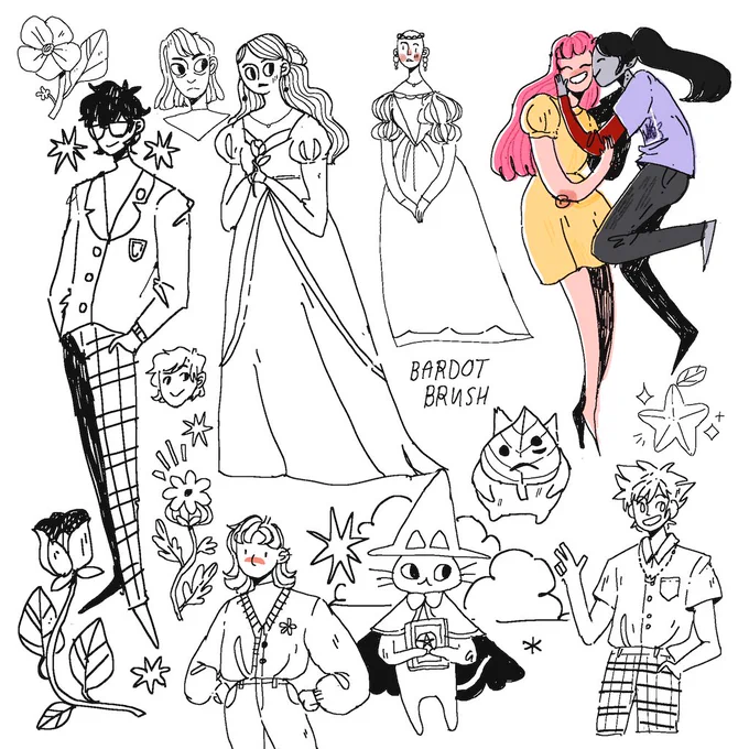 this is the sketch page we did yesterday on stream btw - i'm very fond of the bubbline doodle and proud of the fact that i actually drew sora's hair hehehe 