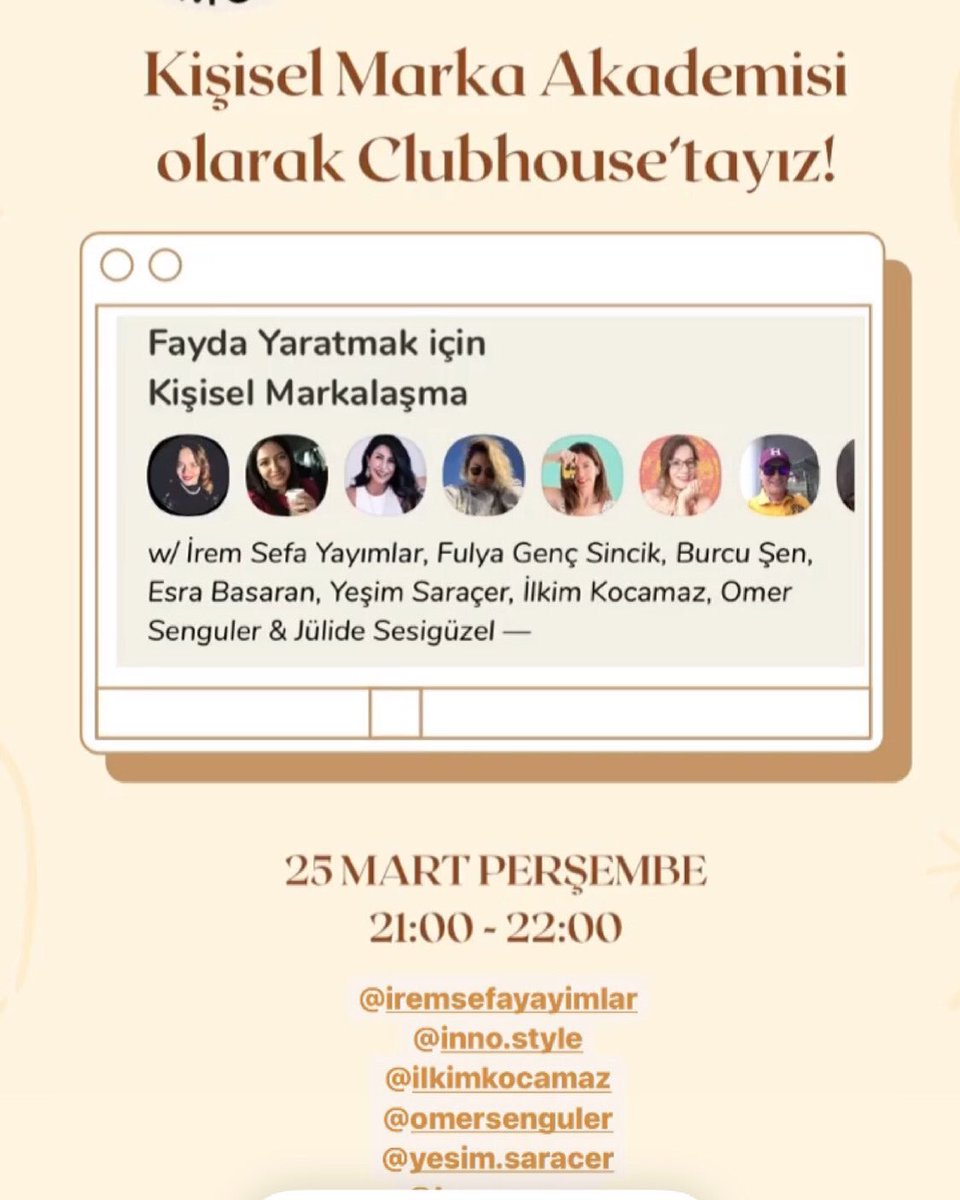 omersenguler's tweet photo. Kişisel Marka Zirvesi öncesi son gece, yarın akşam Clubhouse’tayız, bekleriz efendim 🙏
#kişiselmarkazirvesi
#kişiselmarkaakademisi https://t.co/Ijfso5J4jU