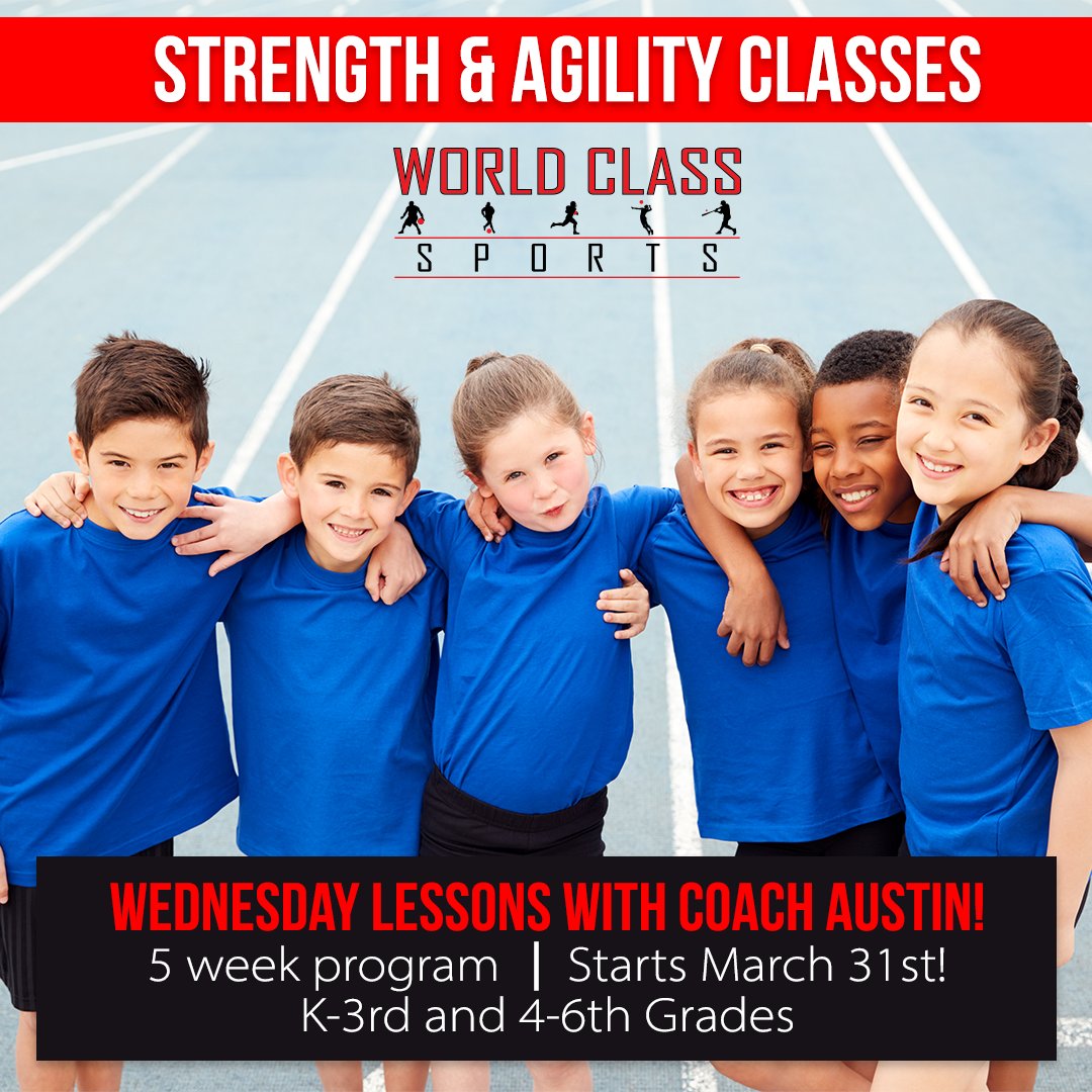 Information_WCS's tweet photo. ❗Join us for a new 5 week Strength &amp; Agility class! Starts March 31❗

Coach Austin will lead the kids for this 5 week course.

👉Sign up before spots are taken: https://t.co/RAolWFCK8V

🏃‍♀️ON WEDNESDAY NIGHTS🏃‍♂️
Ages K-3rd at 6:30pm
Ages 4-6th at 7:30pm

Price: $40 for 5 weeks https://t.co/YAJXBlBHrO