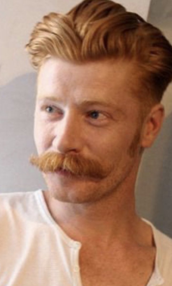 thirstyeyebrow's tweet photo. Today’s moustache “the ginger handlebar”. Proper rusty and unique. That’ll ding dang do for me. https://t.co/KZFi758AmE
