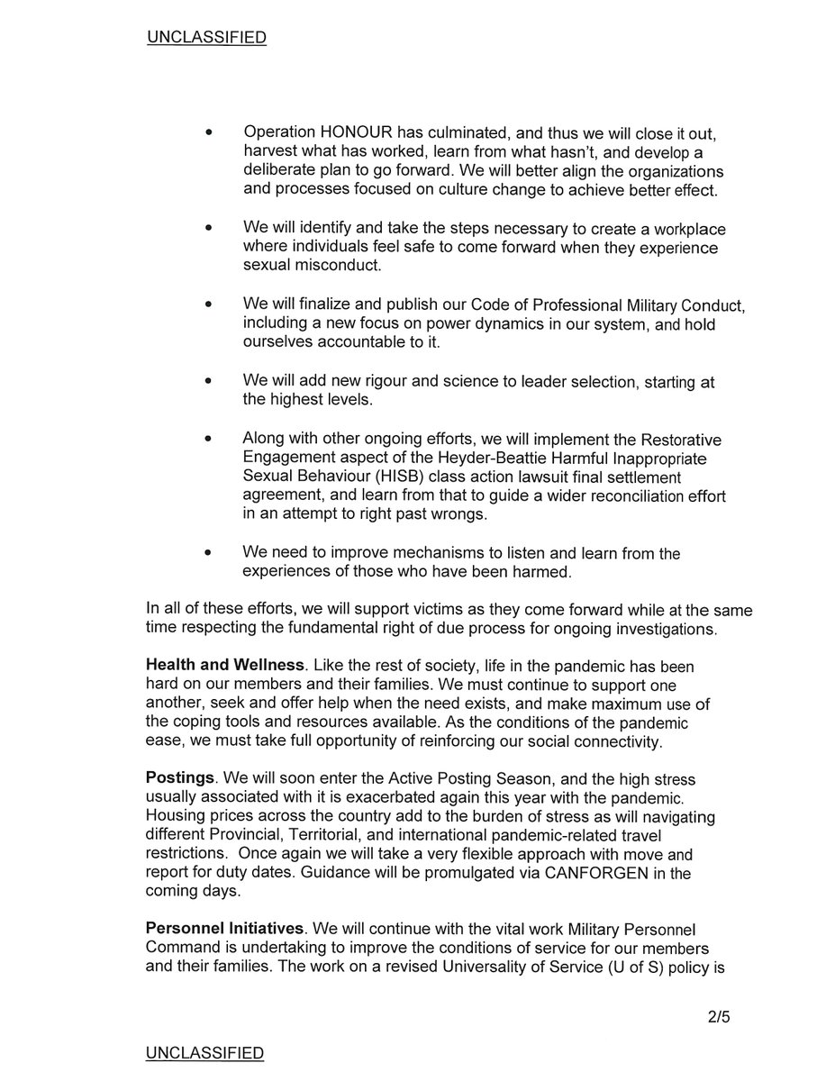 CDS_Canada_CEMD's tweet photo. Letter from the Acting Chief of the Defence Staff, Lieutenant-General Eyre, 24 March, 2021.

1/2 https://t.co/yirwkzVI4V