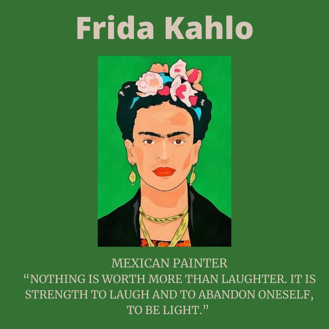 SCSUpwardBound's tweet photo. Mexican artist Frida Kahlo is remembered for her self-portraits, pain and passion, and bold, vibrant colors. She is celebrated in Mexico for her attention to Mexican and indigenous culture and by feminists for her depiction of the female experience and form. https://t.co/OXY7WYsfhA