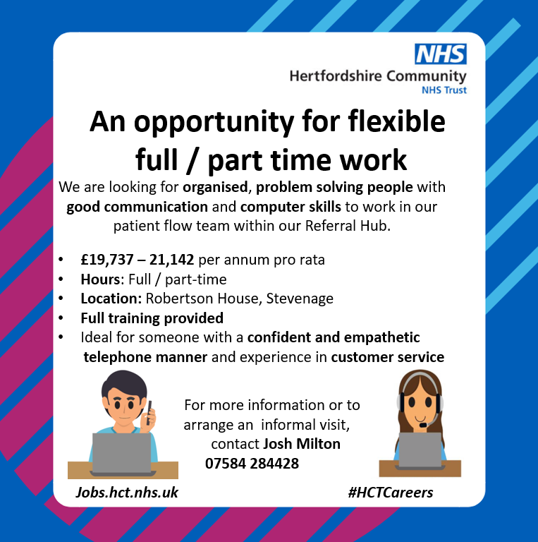 HertsEast's tweet photo. As the E&amp;N Referral Hub continues to expand the number of services we support we are now recruiting into a number of posts. Please click on the link below to apply: @HCTNHS @charlotte35 @marion_dunstone @HUCHealthcare 

https://t.co/VmRJ8hrQi3 https://t.co/gSTAQzPDv1