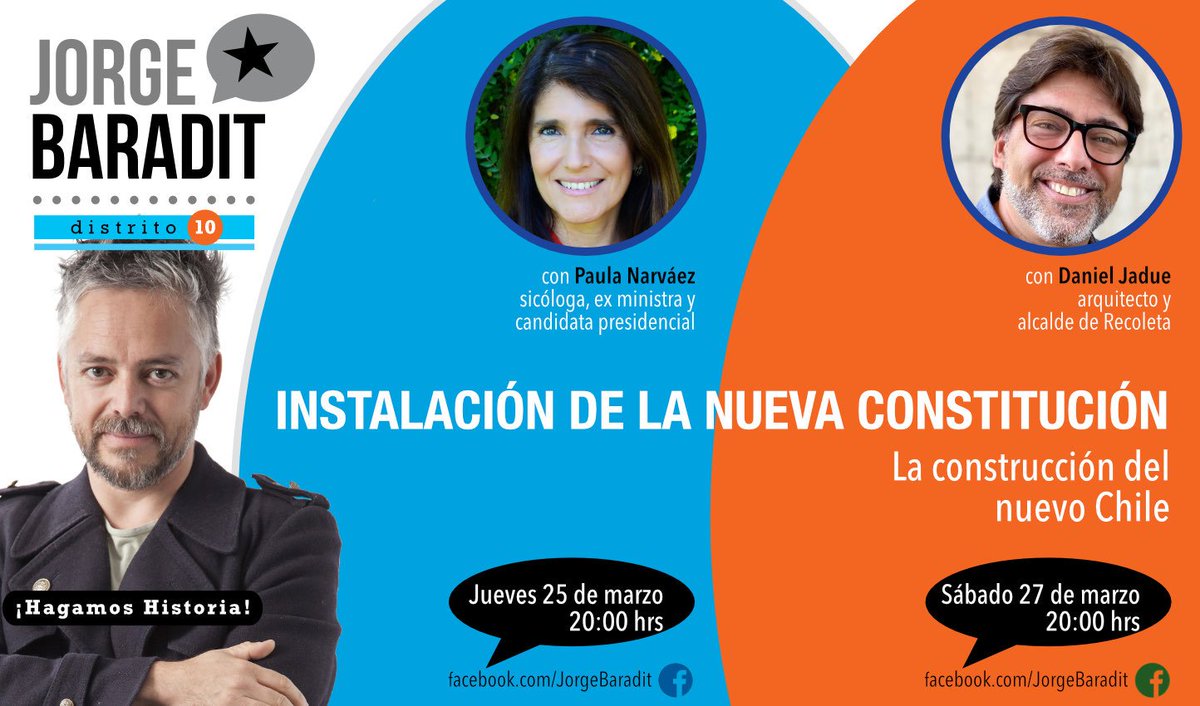 eldesconcierto's tweet photo. Baradit (@baradit) conversará con Narváez (@paulanarvaezo)  y Jadue (@danieljadue) sobre la nueva Constitución 
➡️https://t.co/eNGAc5eQzS https://t.co/ZMvQCaHngl