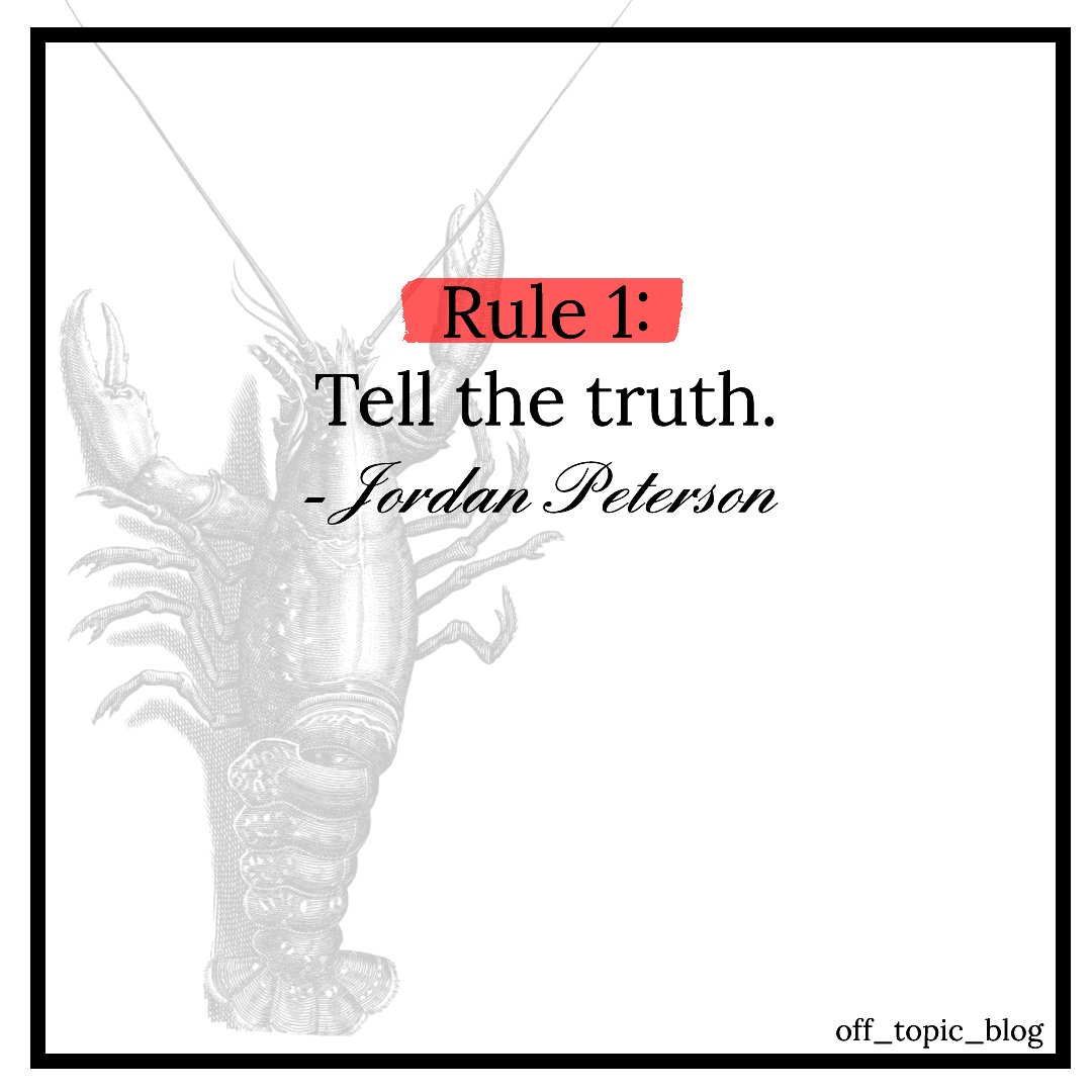 off_topic_blog's tweet photo. One of #JordanPeterson's famous #rulesforlife on #quora...
#JordanPeterson #MapsOfMeaning #12MoreRules #BeyondOrder #12RulesForLife #hierarchy #Psychology #Psychologist #lobster #success #motivation #discipline #successquotes #freespeech #Philosophy #PsychologyToday #MentalHealth https://t.co/O6sLeymn5T