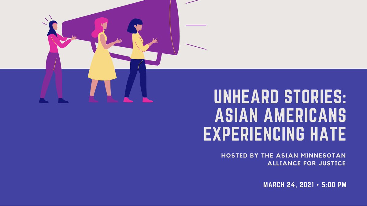 Thank you to all who have RSVP'd to join us for Unheard Stories today at 5pm! This event is limited to 1,000 attendees. If we reach capacity and you are unable to join, we invite you to stream the event live on our FB page: facebook.com/CAALMinnesota

#StopAsianHate #StopAAPIHate