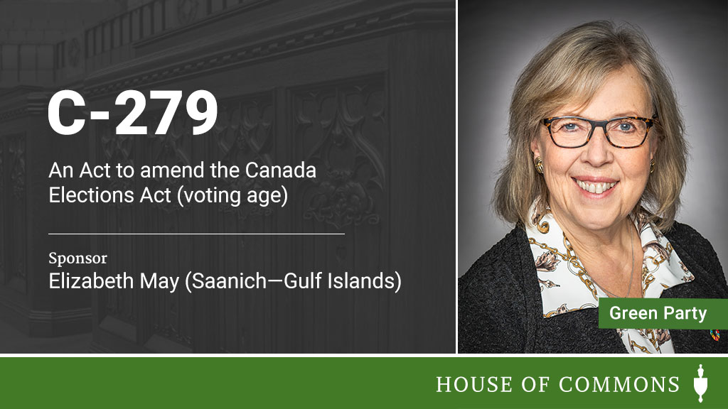 HoCChamber's tweet photo. .@ElizabethMay introduced Bill #C279 in the #HoC. https://t.co/V1SFk7RJth
