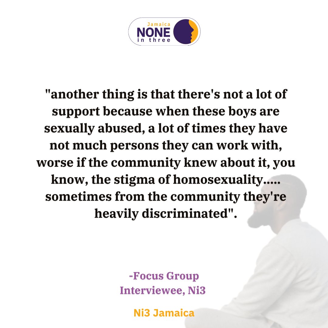 NoneinThree's tweet photo. These extracts from #Ni3Jamaica's findings, reveal what some male #CSA victims experience. It's very important that we keep our children safe from predators and encourage them to talk about things that make them uncomfortable without fear of what could happen. #Ni3Centre https://t.co/FddR5SxyX4