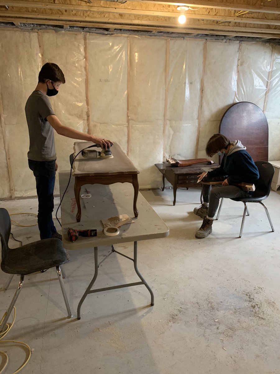 buildfutures2's tweet photo. No trades, no problem. We had a break from house building today and had a chance to work on our passion projects! Some nice mother’s day gifts in the works, ssshhh. #handson @rvsed @KingsmithBuilds @cochrane_high @BVHS_Bobcats @cochranenow @CochraneEagle https://t.co/rmhOvHnsvK