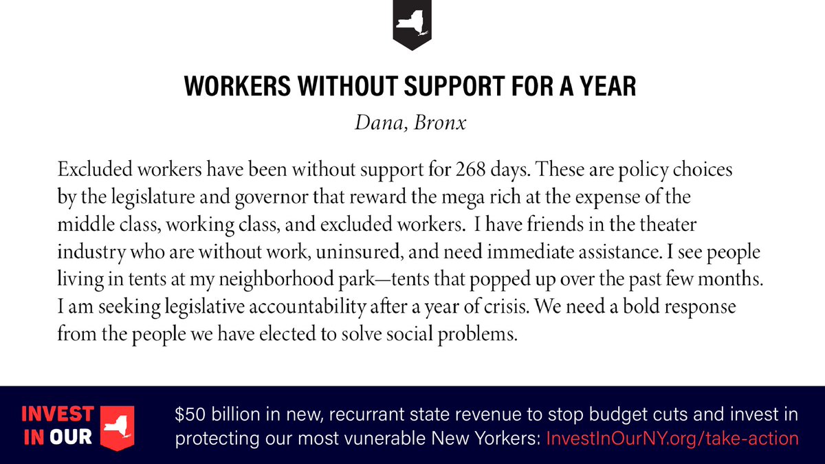 New Yorkers are homeless, hungry, and struggling and there’s only one solution. @CarlHeastie <a href="/AndreaSCousins/">Sen. Stewart-Cousins</a>: pass a budget with not a $ less than what was proposed in one-house. Step up and #InvestInOurNY!