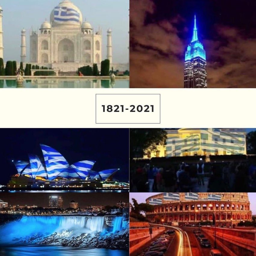 #GreekIndependenceDay - 200 yr celebration tomorrow and countries around the world are “dressing” their buildings in blue and white. Are we missing out in #London ? @GreeksinLondon