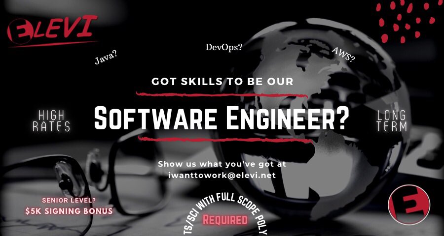 ELEVIassociates's tweet photo. We’re actively searching for Software Engineers in the Annapolis Junction area to fill mission critical roles. #devops #java #clearedjobs #softwareengineer https://t.co/KhMGScmVF7