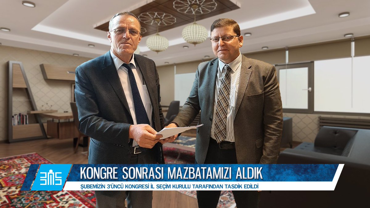 MAZBATAMIZI ALDIK. HAYIRLI OLSUN
Büro Memur-Sen Nevşehir Şubesi Olağan 3'üncü kongremizin tasdikine ilişkin mazbatamızı aldık.
Başkan Yardımcımız Mansur İNANICI, mazbatayı İl Seçim Kurulu Yetkilisi Sayın Mehmet EREN'den teslim almıştır.
Hayırlı olsun. <a href="/BuroMemurSen_/">Büro Memur-Sen</a>