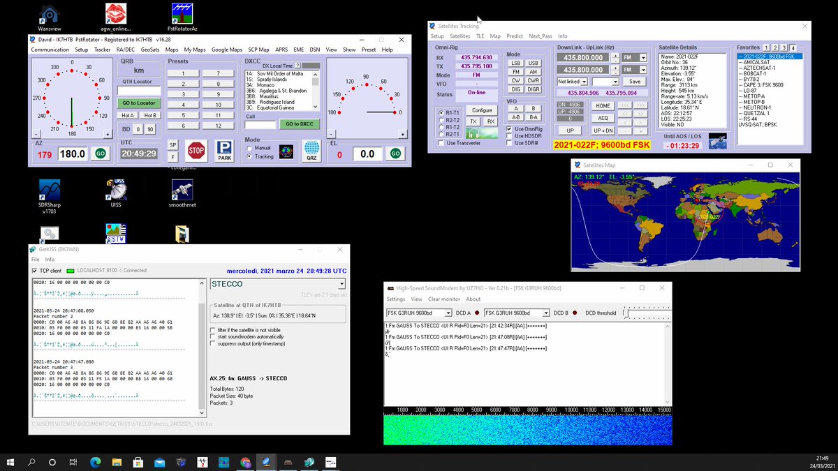 ik7htb's tweet photo. Receiving Stecco. Good signal at only 6° max elev. @SpaceSapienza https://t.co/Rlgy2d2Odj