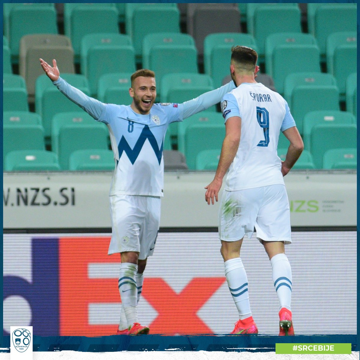 nzs_si's tweet photo. #SVNCRO | 1:0 | ⏱️ Najlepši trenutek prvega polčasa.

#SrceBije #WorldCup #WCQ https://t.co/xV4OLsZkkk
