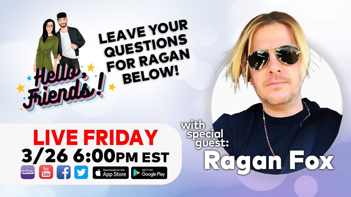 hellofriendstwi's tweet photo. #HelloFriends! @Strongislandni2 & @RealityRecaps are super excited to have @RaganFox join us live this week! ✨Live Streaming On Your Favorite Social Sites✨
⏰ FRI 3/26 AT 6PM EST
👉LEAVE QUESTIONS BELOW USING: #HFCLive
💻 LINKS TO ALL SOCIALS: https://t.co/qCc4xjZ1Mk https://t.co/a1A6olmCn9