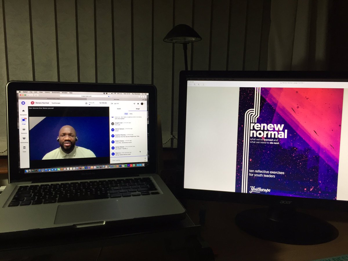 pbowman's tweet photo. Rev Marcel Simpson inspiring us to renew our spiritual lives at Renew Normal tonight.  Brilliant stuff! #youthscape #renewnormal #youthministrylife #youthministry https://t.co/WYFnSHjQgA