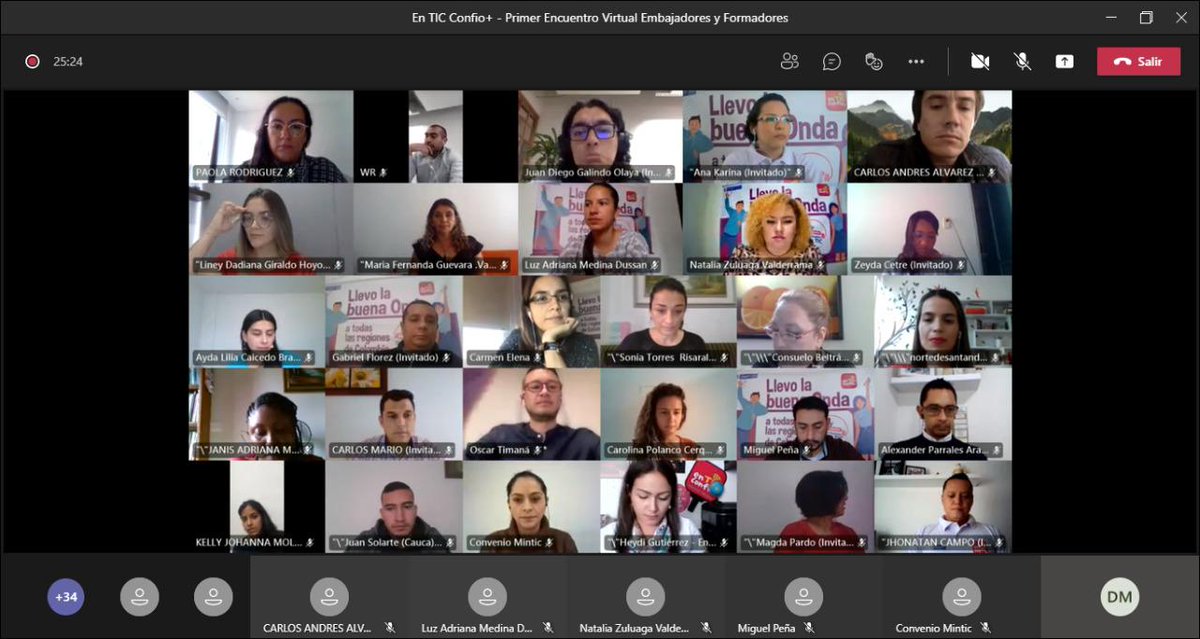 karenabudi's tweet photo. ¡Hoy nos reunimos con embajadores y formadores de #EnTICConfíoMás! Con su trabajo están haciendo que las TIC sean utilizadas con sentido, para que los colombianos puedan navegar en la web de manera segura, aprovechar las oportunidades digitales y salir adelante. https://t.co/VUq03JYUeX
