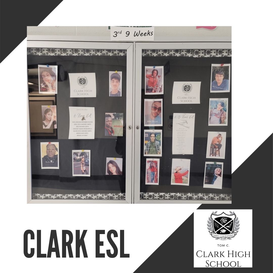 ZambranoClarkHS's tweet photo. Congratulations to our amazing students who are the embodiment of perseverance. We are so proud of you! #MP3honorroll
#ClarkESL @Trish_Zinn @everything4esl @ShannonRange1 @mrsmcfarland123 @NISDClark @ClarkTxLib @ClarkCounsDept @Clarkpub @cricket_clark @clark_stuco @caddell_mrs https://t.co/ngFqvyUT5D