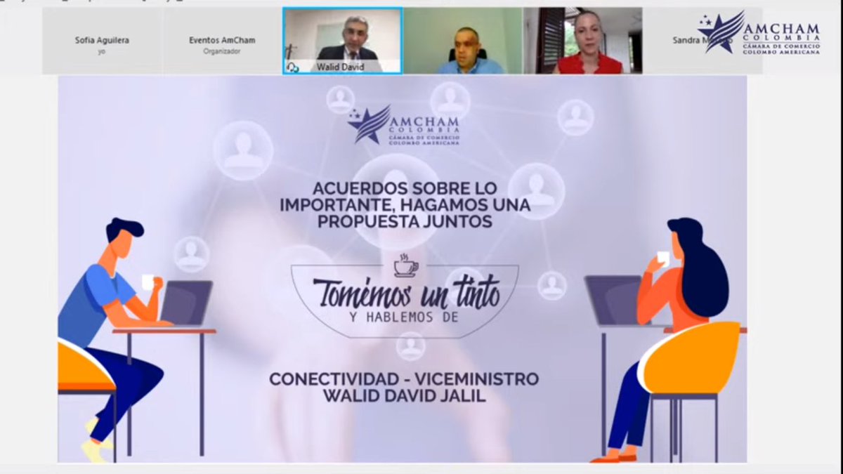 AmChamCol's tweet photo. #AEstaHora iniciamos conversatorio con el viceministro,@WalidDavid, quien expondrá la estrategia de conectividad que se adelanta en el país y las soluciones para mantener el acceso al trabajo y la educación. #AmChamTalks
Siga la transmisión en vivo: https://t.co/LOBDy3m1QZ https://t.co/Qgof5a85sL