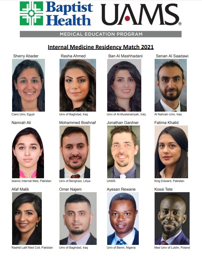 BHUAMSRes's tweet photo. We are happy to announce our newly matched 2021 Internal Medicine residents! We are so excited we matched these individuals. We can't wait to have these on campus. Be on the lookout for these fresh faces on campus in June! https://t.co/LT6NxW0BcW