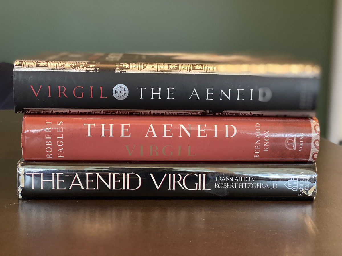 darwin8u's tweet photo. I’m getting rid of some of my duplicates, but not my Homer or Virgil. Bring on more translations. It might end up being better financially if I just learned Greek and Latin. #Fagles #Knox #Mitchell #Fitzgerald #Wilson #homer #Virgil #theclassics https://t.co/i6wMN4b1wj