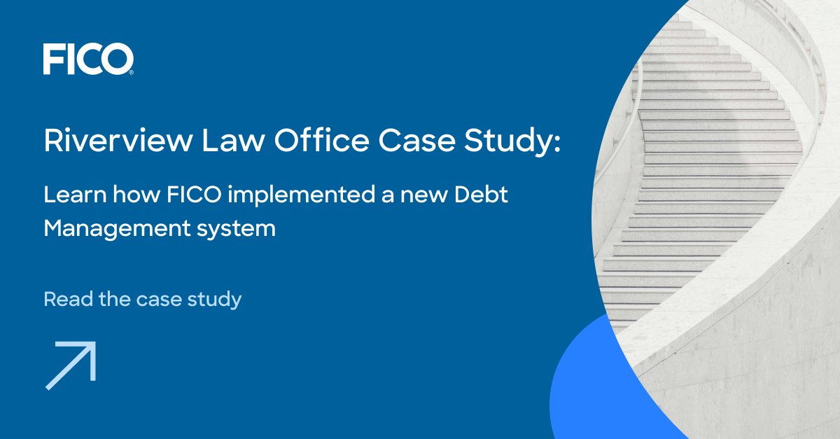 Learn how @FICO implemented a new #DebtManagement system at Riverview Law Office that increased revenue 20% through automation and a better UX. Learn more: bit.ly/3lKyAhd