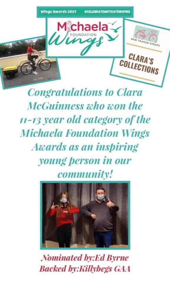 KILLYBEGSGAA's tweet photo. Massive Congratulations to Clara McGuinness who Won a Michaela "Wings Award" tonight!!🥳🥳 🔴⚪️ @edcbyrne @S_mc_guinness https://t.co/fdeOHrbfmV