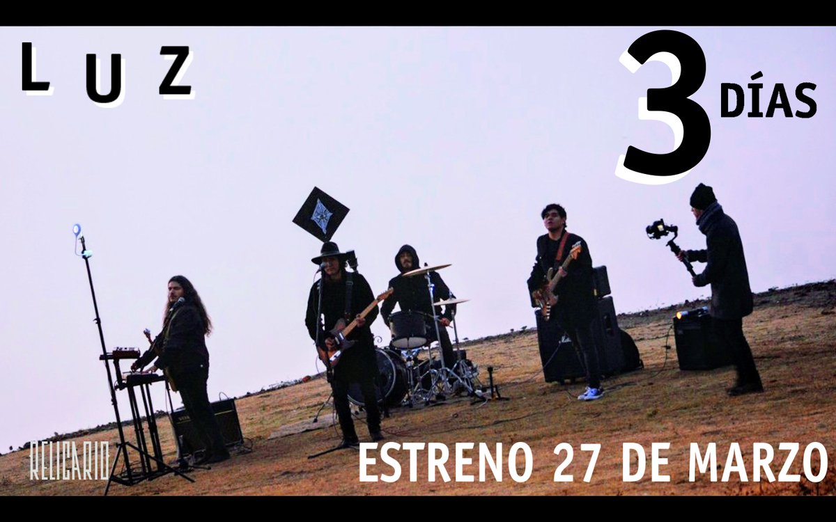 Relicario_mx's tweet photo. ¡TRES! 💥  Faltan 3 días para el #estreno del #videoclip oficial de = ☄️= L U Z =☄️ =  SÁBADO 27 MARZO
.
.
.
#relicariomxluz #relicariomx #softprog #rockalternativo #rockindustrial #rockindie #rocklatinoamericano #rockmexicano https://t.co/3iCGiUM9a0