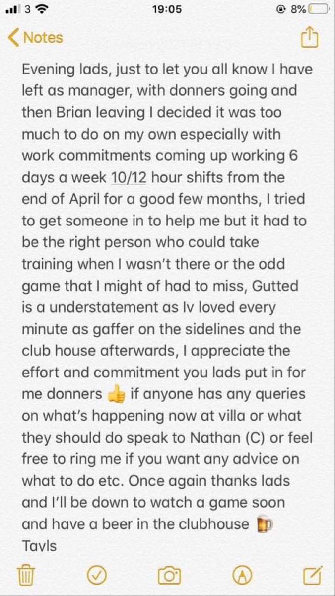 We would like to thank <a href="/tayls1717/">Aaron Taylor</a> for all his work whilst here at Wyre Villa and wish him good luck in the future.

#upthevilla 🔵🔵🔵