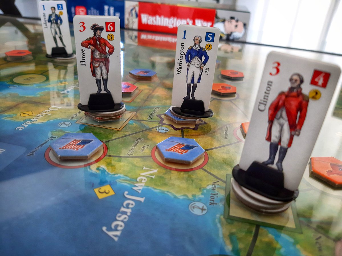 RobFactor's tweet photo. Pincer movement in progress; GW taking it in stride. #WashingtonsWar @gmtgames @markherman54 https://t.co/YPb4zikVsd
