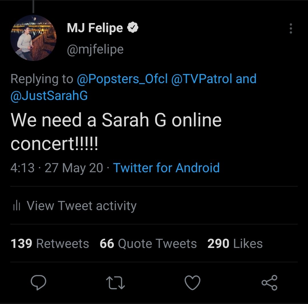 mjfelipe's tweet photo. Almost a year ago, I shouted out to the twitter-verse that we need a Sarah G online concert, and now it's finally happening. And I just got my KTx tickets for 'Tala'. Break a leg @JustSarahG 🎟️❤️ https://t.co/OWKJLJv7yC