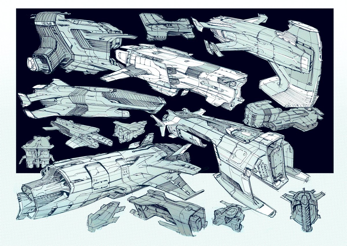 Spaceships ! Lots of little spaceships!!! A slightly different version is on my gallery on #opensea /mglenisson 
#SpaceShip #scifi #future #nft #sketch #ink