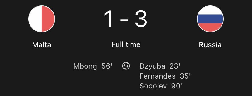 Sachk0's tweet photo. Malta’s unbeaten streak comes to an end but can hold their heads high after making life difficult for Russia.
Slovakia and Croatia next.
#WCQ #MLTRUS 🇲🇹 https://t.co/0dJ4WxVHxH